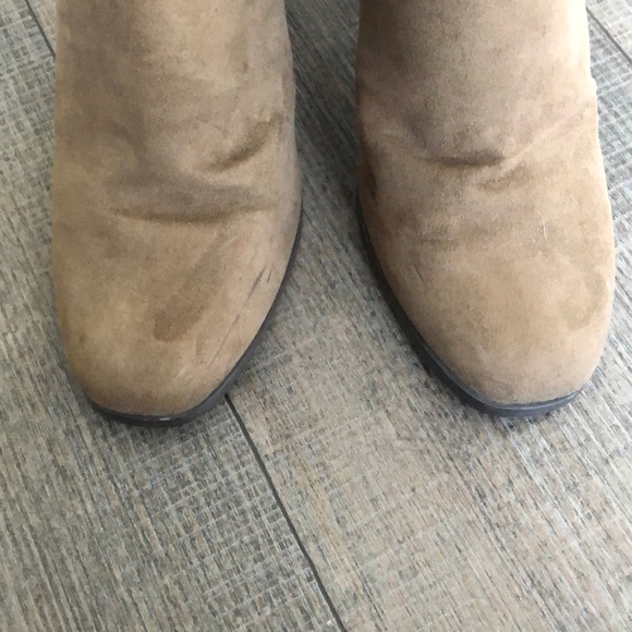Suede Stacked Heel Booties - Picture 6 of 8
